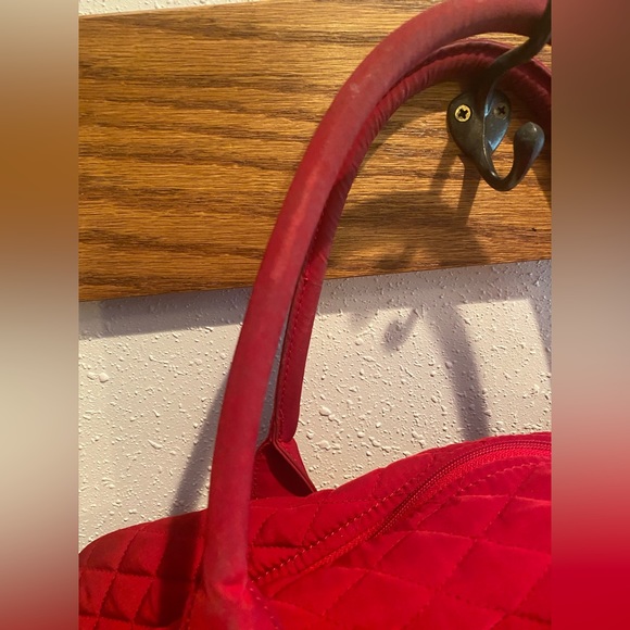 Red Quilted Vera Bradley Weekender Bag - Picture 9 of 11